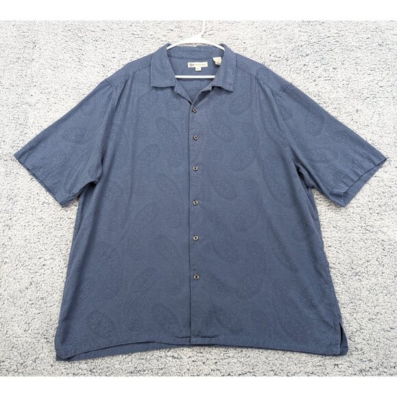 Wilke Rodriguez Paisley Silk Shirt Mens XXL Button Up Beach Travel Vacation Blue - Picture 1 of 12